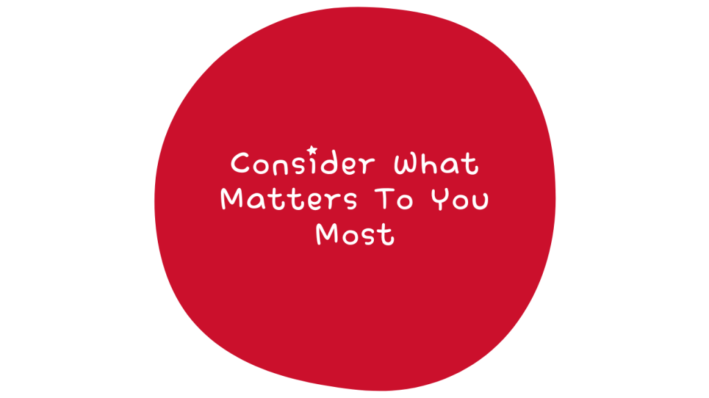 CONSIDER WHAT MATTERS TO YOU MOST
