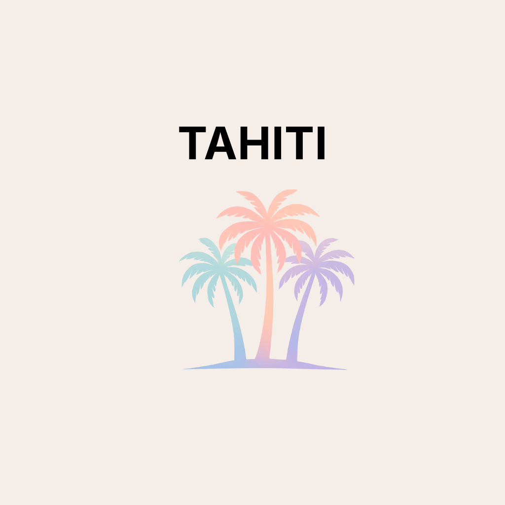 Tahiti destination - palm tree illustration