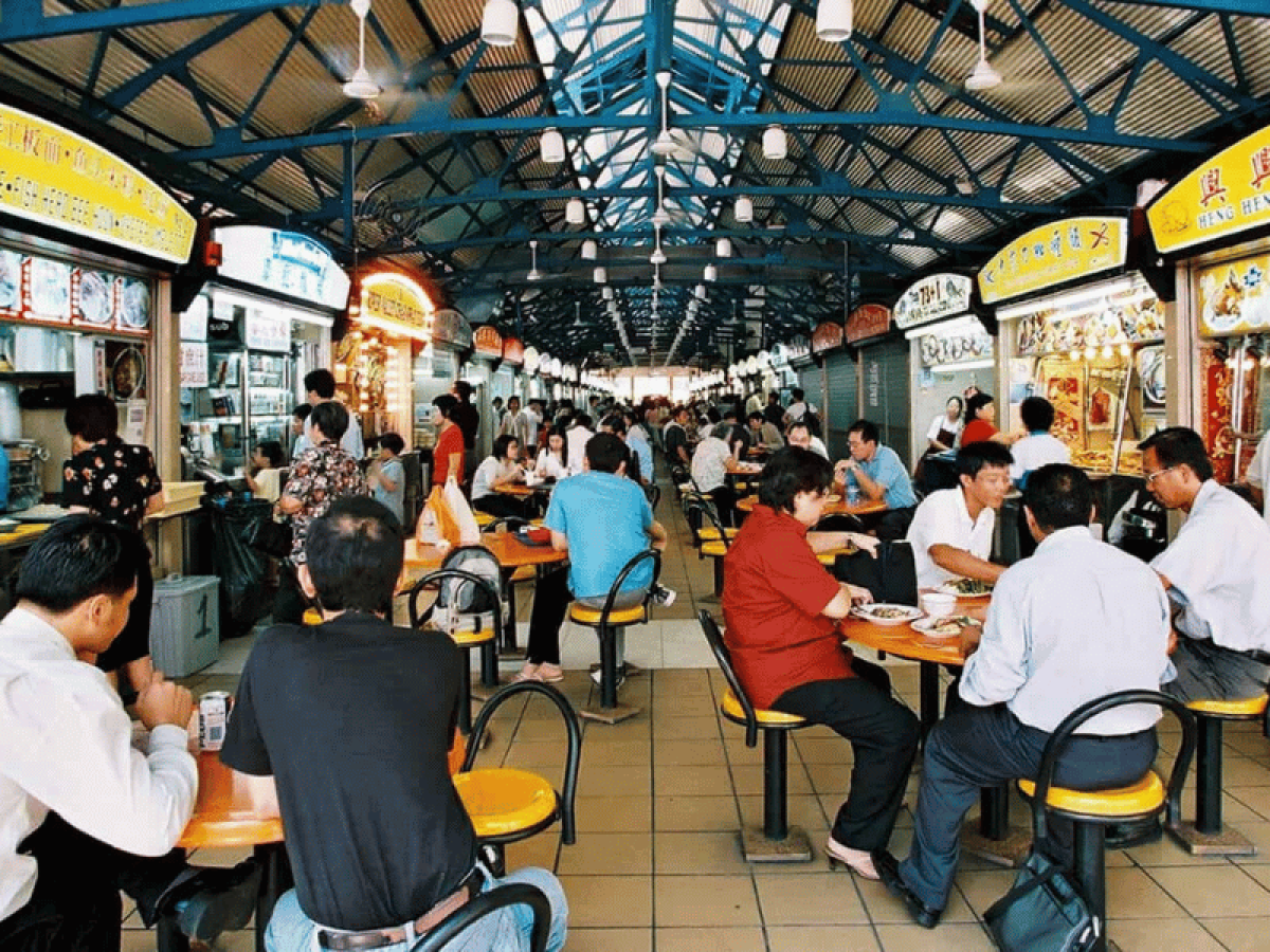 Maxwell Food Centre hawker stalls in Chinatown Singapore